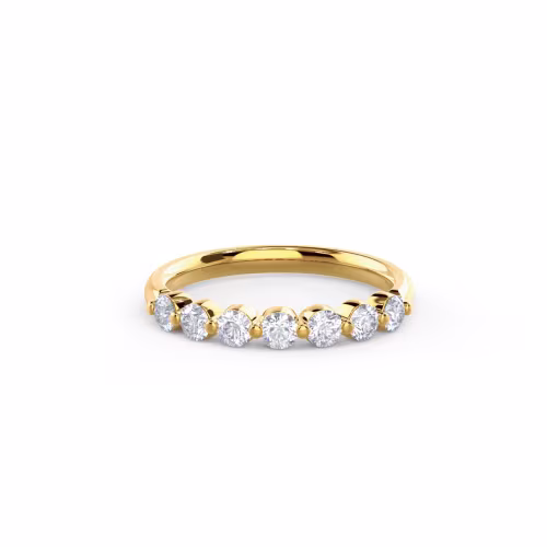Hand Selected 0.55 ctw Round Diamonds Shared Prong Seven Stone in 18 Karat Yellow Gold (Main View)