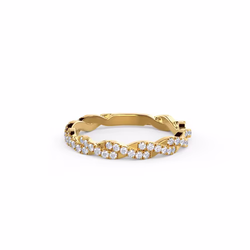 High Quality 0.3 ct Round Lab Diamonds Infinity Twisting Full Three Quarter Band in 18k Yellow Gold (Main View)