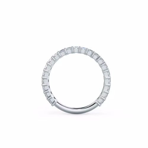 18 Karat White Gold Baguette Three Quarter Band featuring 2.1 ct Diamonds (Profile View)