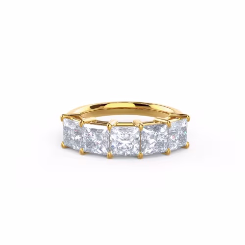 2.5 ctw Lab Created Diamonds Princess Five Stone in 14k Yellow Gold (Main View)