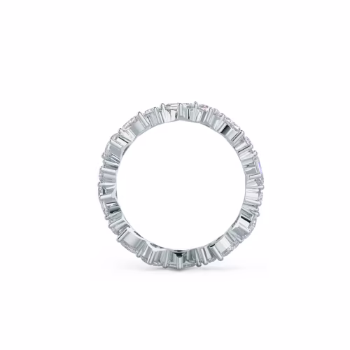 Exceptional Quality 2.5 ct Lab Diamonds set in 18k White Gold Fiona Eternity Band (Profile View)