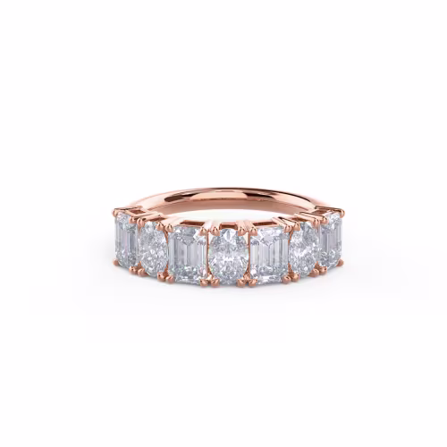 2.5 Carat Created Diamonds Emerald and Oval Seven Stone in 14k Rose Gold (Main View)
