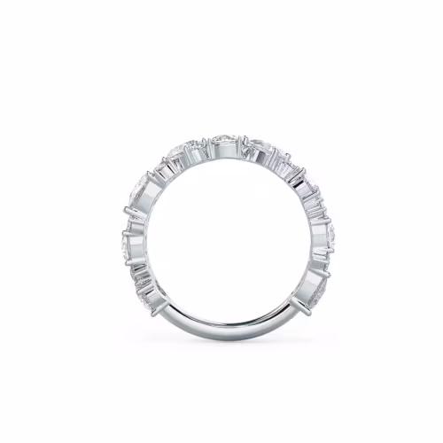 2.5 ct Lab Diamonds set in 18k White Gold Mary Three Quarter Band (Profile View)