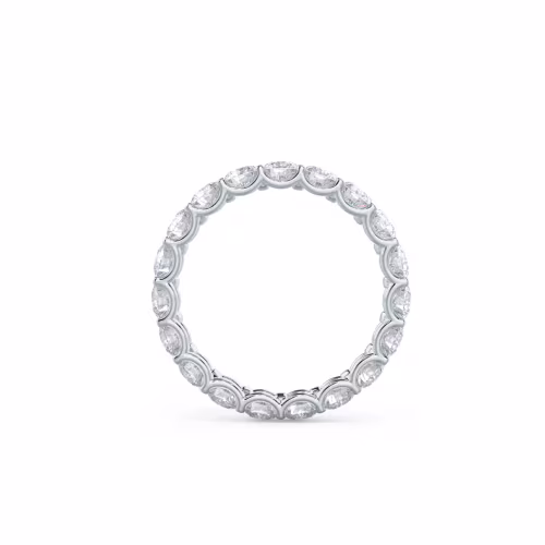 2.65 ct Diamonds set in 18k White Gold French U Round Eternity Band (Profile View)