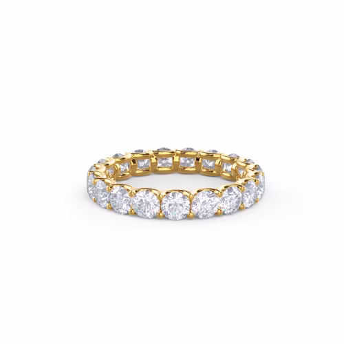 2.65 Carat Lab Diamonds French U Round Eternity Band in 14k Yellow Gold (Main View)