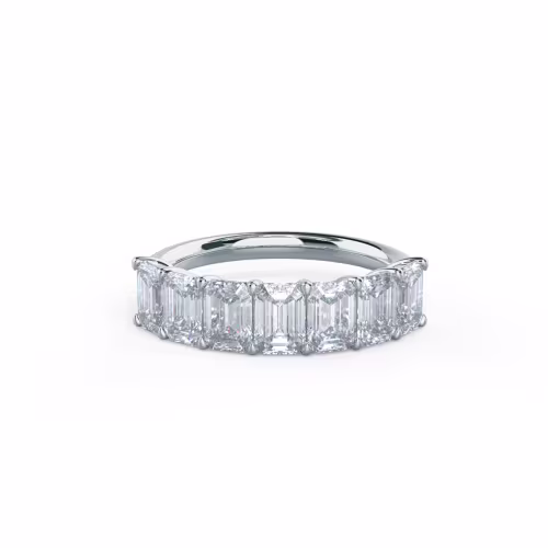 High Quality 2.8 ct Diamonds set in 18k White Gold Emerald Seven Stone (Main View)