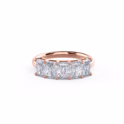 2.0 ct Diamonds set in Rose Gold Radiant Five Stone (Main View)