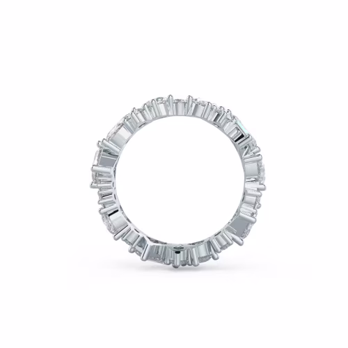 3.7 Carat Man Made Diamonds Alyssa Eternity Band in 18k White Gold (Profile View)