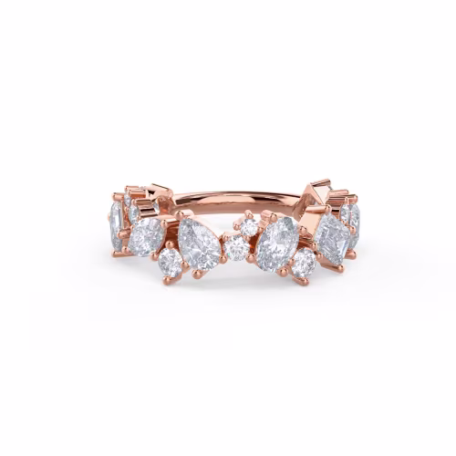 Hand Selected 3.0 Carat Created Diamonds Alyssa Three Quarter Band in Rose Gold (Main View)