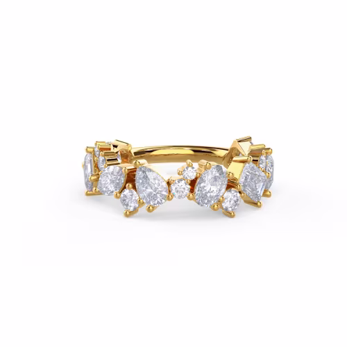 3.0 Carat Man Made Diamonds set in Yellow Gold Alyssa Three Quarter Band (Main View)
