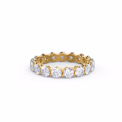 14 Karat Yellow Gold Round Diamond Prong Set Eternity Band featuring 3.0 Carat Round Lab Diamonds (Main View)