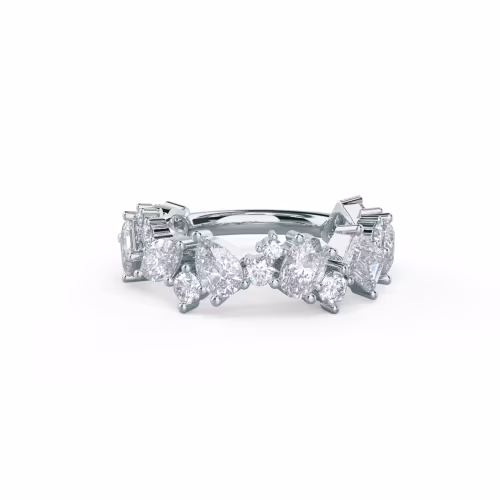 18 Karat White Gold Alyssa Three Quarter Band featuring 3.0 Carat Lab Diamonds (Main View)