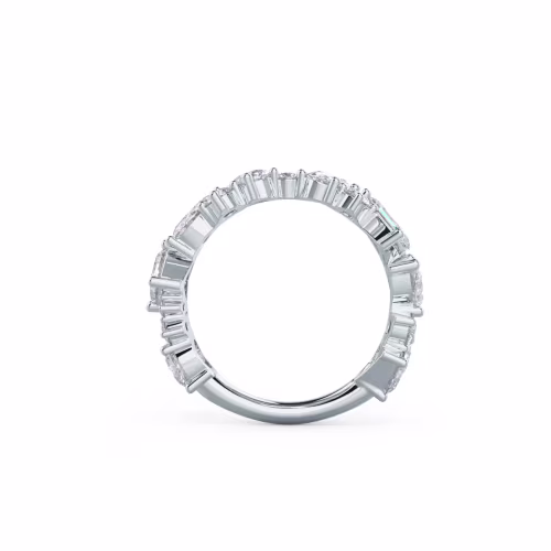 18k White Gold Alyssa Three Quarter Band featuring 3.0 Carat Diamonds (Profile View)