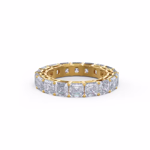 5.5 ct Diamonds set in 14k Yellow Gold Asscher Cut Eternity Band (Main View)
