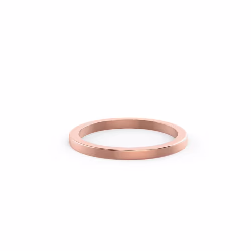 Hand Selected Man Made Diamonds set in 14k Rose Gold Flat Spacer Band (Main View)