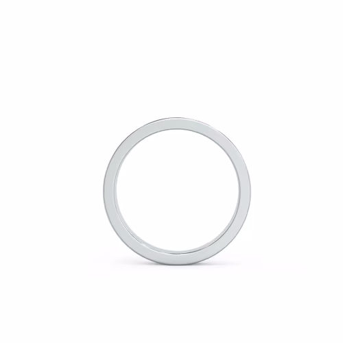 Lab Diamonds 3mm Flat Ring in 18k White Gold (Profile View)