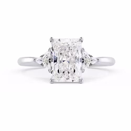 White Gold Radiant and Trillion Setting featuring Lab Diamonds (Main View)