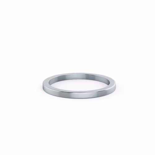 Synthetic Diamonds set in 18k White Gold Flat Spacer Band (Main View)