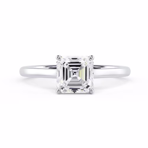 White Gold Asscher Trellis Solitaire featuring Diamonds (Main View)