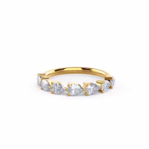 Lab Grown Diamonds set in Yellow Gold Pear East-West Seven Stone (Main View)