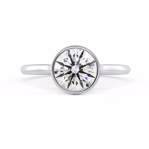 White Gold Bezel Solitaire featuring Diamonds (Main View)