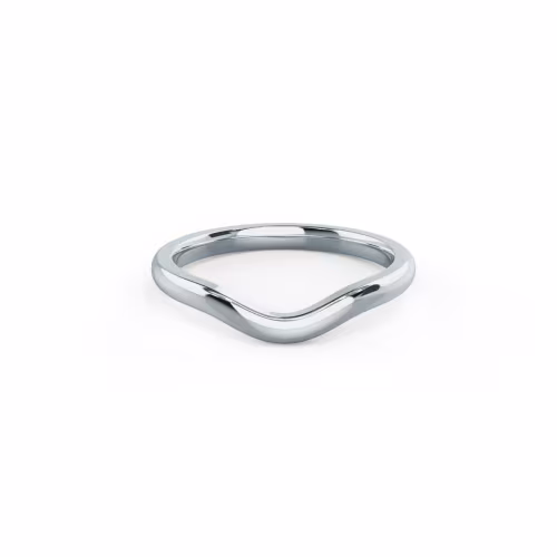 Plain Metal Created Diamonds set in 18k White Gold Metal Contoured Band (Main View)