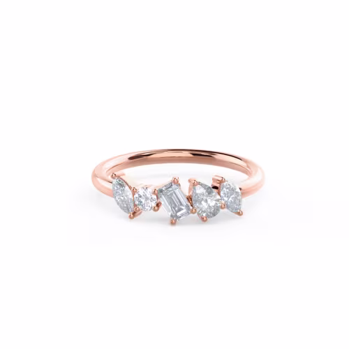 0.75 Carat Lab Diamonds Fiona Five Stone in 14 Karat Rose Gold (Main View)