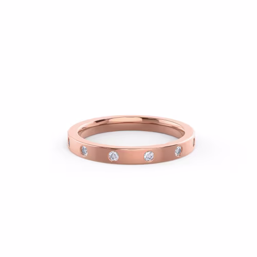 14kt Rose Gold Flat Flush Set Half Band featuring 0.15 ct Round Lab Diamonds (Main View)