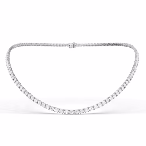 Lab Diamond Four Prong Tennis Necklace featuring Round Diamonds