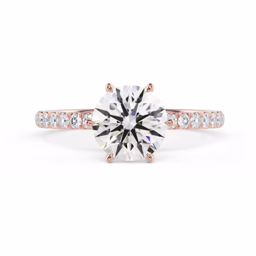 High Quality Round Lab Diamonds Diamond Collar Pavé Setting in Rose Gold (Main View)