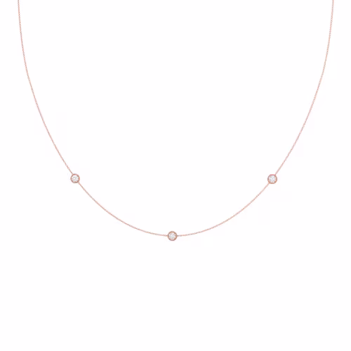 Primary Rose Gold Image for Triple Diamond Floating Cosmopolitan Necklace