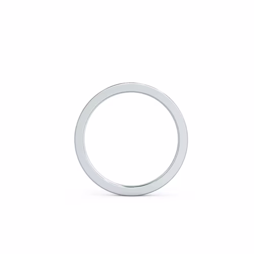 Round Brilliant Lab Created Diamonds set in White Gold Petite Flat Flush Set Half Band (Profile View)