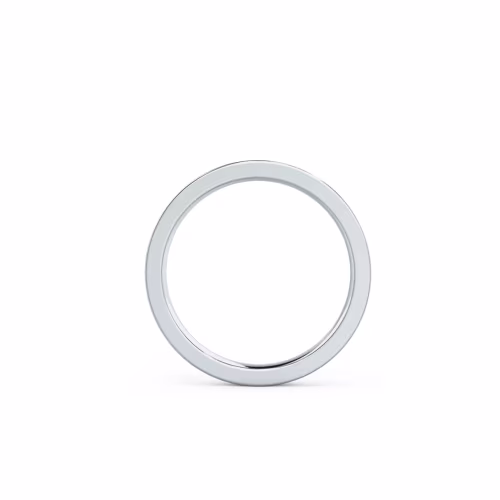 0.15 Carat Round Brilliant Lab Diamonds set in 18k White Gold Flat Flush Set Half Band (Profile View)