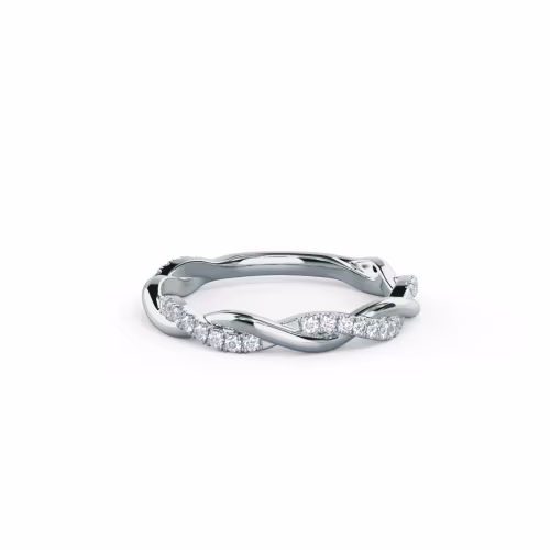 18k White Gold Infinity Twisting Light Three Quarter Band featuring 0.2 Carat Round Diamonds (Main View)