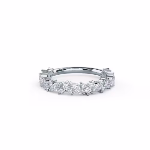 1.0 Carat Lab Diamonds set in 18k White Gold Jessica Three Quarter Band (Main View)