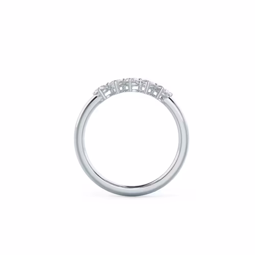 Hand Selected 0.5 ct Created Diamonds Lauren Five Stone in 18k White Gold (Profile View)