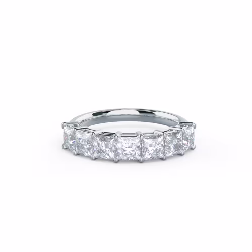 2.0 Carat Lab Created Diamonds set in 18k White Gold Princess Seven Stone (Main View)