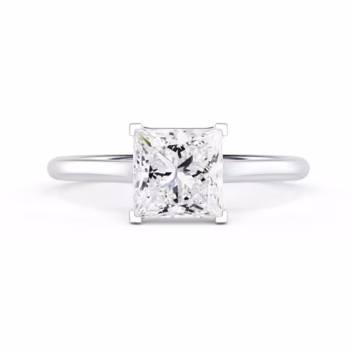 White Gold Princess Trellis Solitaire featuring Lab Created Diamonds (Main View)