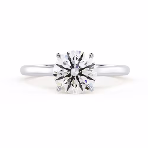 Lab Diamonds set in White Gold Round Cathedral Solitaire (Main View)