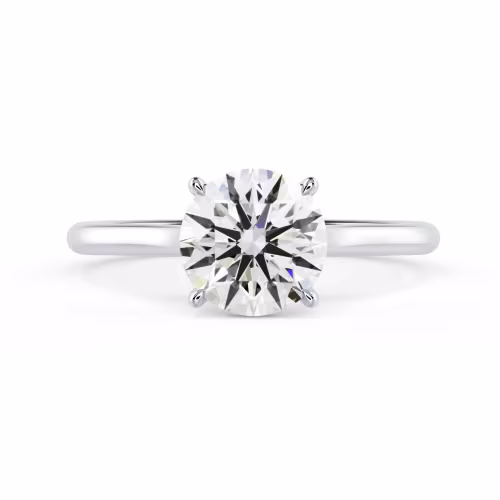 Diamonds set in White Gold Round Trellis Solitaire (Main View)