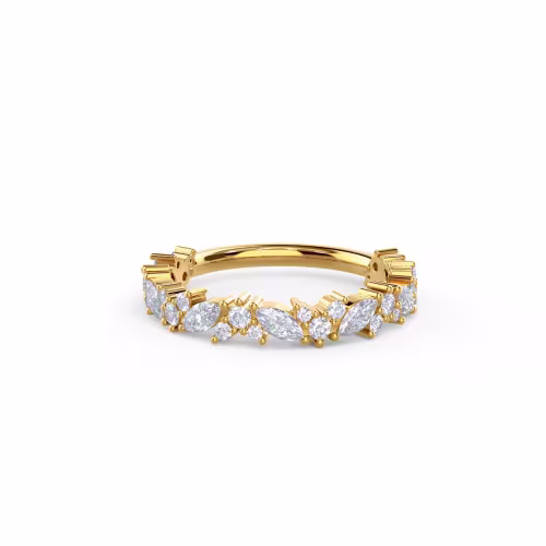 14k Yellow Gold Jessica Three Quarter Band featuring 1.0 ct Man Made Diamonds (Main View)