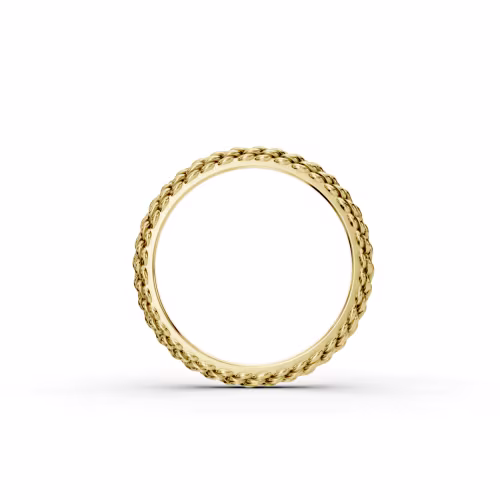 High Quality 14k Yellow Gold Braided Eternity Band (Profile View)