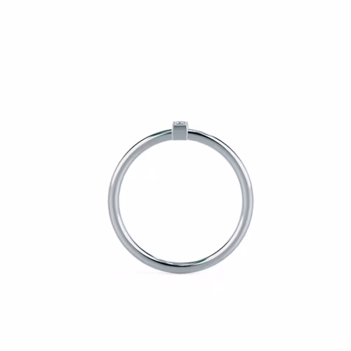 Hand Selected 0.12 Carat Round Brilliant Diamonds set in 14k White Gold Bar Ring (Profile View)