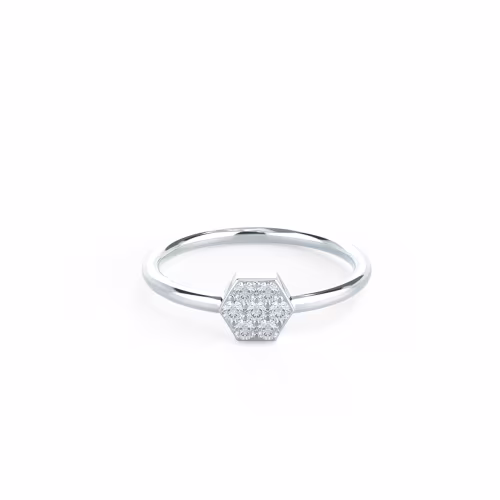 0.21 Carat Round Lab Diamonds set in White Gold Carbon Ring (Main View)