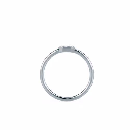 0.21 ctw Round Man Made Diamonds set in 14k White Gold Carbon Ring (Profile View)