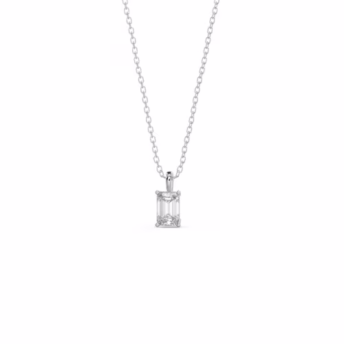 0.7 ct Lab Diamonds set in Platinum Emerald Cut Diamond Pendant (Main View)