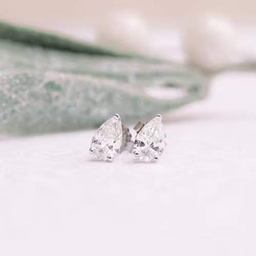 1.4 Carat Lab Diamonds set in 18k White Gold Pear Stud Earrings (Main View)
