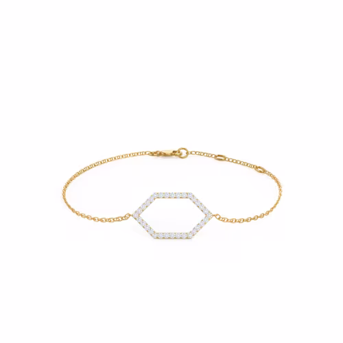 Open Hexagon 6th Element Lab Created Diamond Fashion Bracelet in Yellow Gold Design-051
