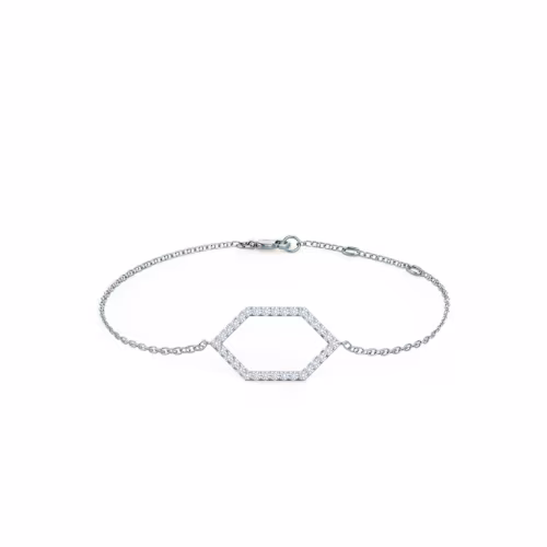 Open Hexagon 6th Element Lab Created Diamond Fashion Bracelet in Platinum Design-051