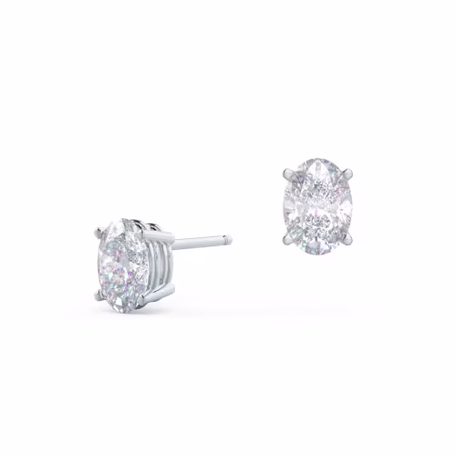 Primary White Image for Oval Stud Earrings